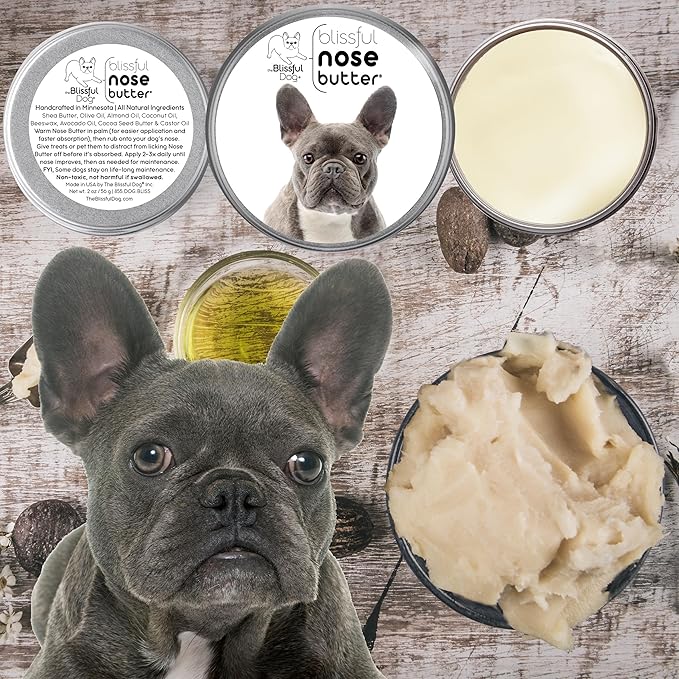 The Blissful Dog Blue French Bulldog Unscented Nose Butter, 16oz