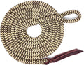 Double Braid Lead Rope with Eye Splice Loop, 12-14FT Lengths (Brown with Beige, 14 ft.)