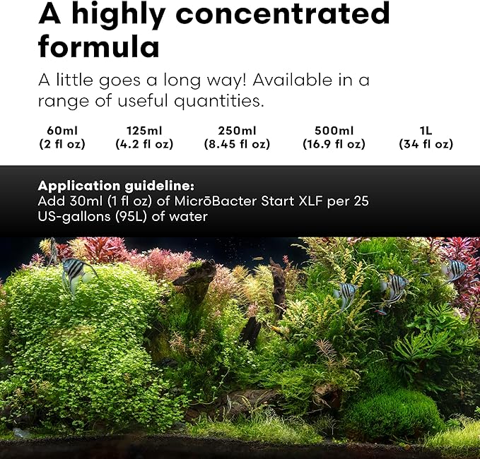 Brightwell Aquatics MicroBacter Start XLF - Concentrated Freshwater Nitrifying Bacteria - Quick Start Fish Tank Starter, Lift Microbe Levels & Water Filtering - Aquarium Water Treatments, 16.9 fl oz