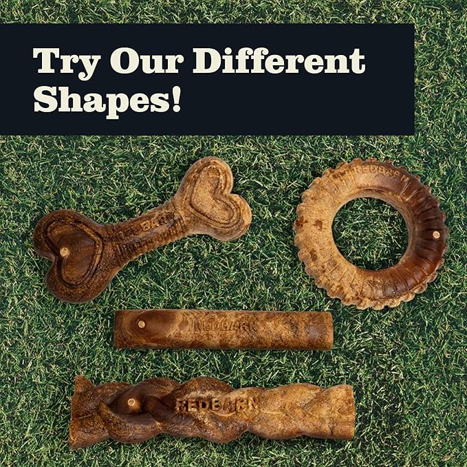 Redbarn Natural Dur-A-Bulls Treats for Dogs - 5 Medium Sticks - Hickory Flavor - Made in USA Long Lasting 100% Digestible No Artificial Ingredients or Plastic