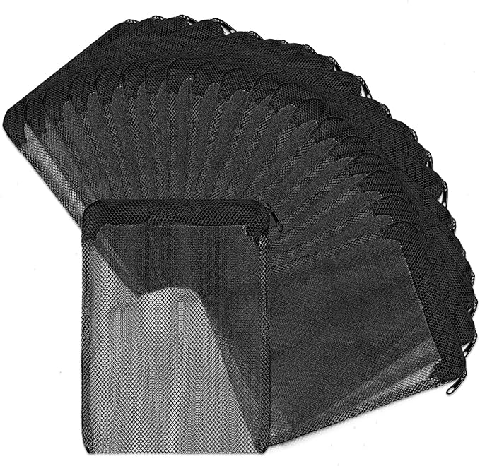 20PCS Aquarium Filter Media Bags for Aquarium with Zipper, Fine Mesh Bag Reusable Strong Polyester for Activated Carbon, Bio Filter Balls, Ceramic Rings, Filter Stones 7.8" x 5.9"