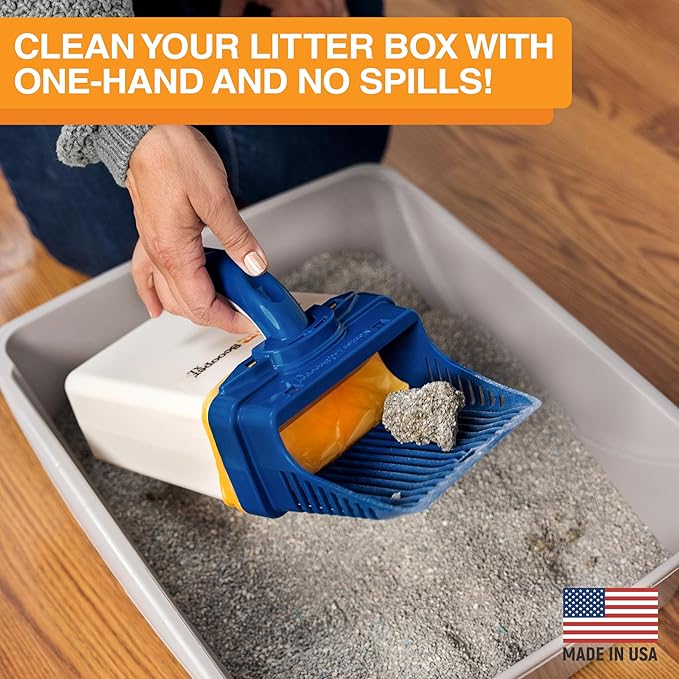 Neater Pet Brands Neater Scooper XL Cat Litter Scoop, 195 Refill Bags – Extra-Large Capacity Mess-Free Cat Litter Scooper with Bag for Large & Multiple Cats, Spill-Proof Litter Box Scooper with Holder
