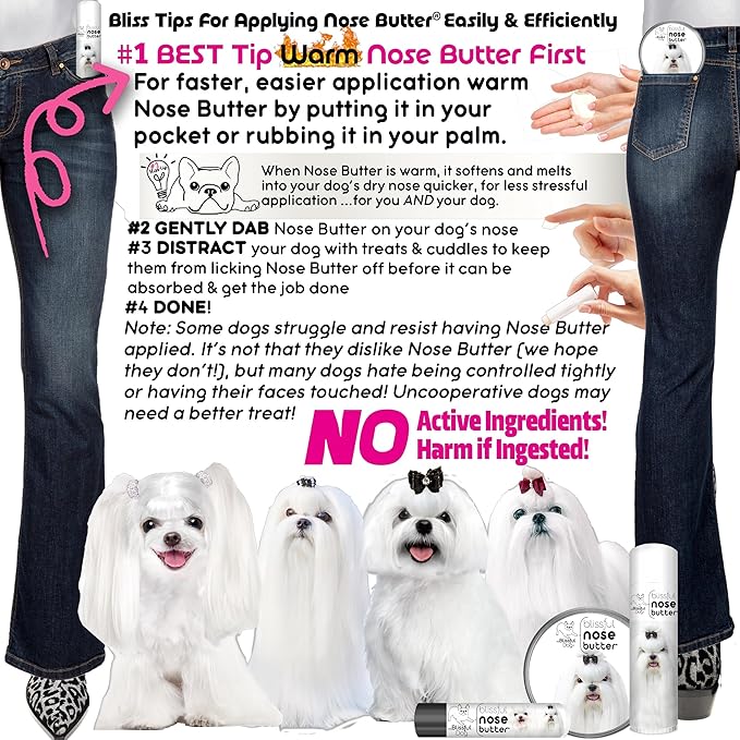 The Blissful Dog Maltese Unscented Nose Butter - Dog Nose Butter, 16 Ounce