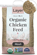 Organic Chicken Feed – Layer Mash, Non-GMO, USA Grown, 16% Protein, Corn-Free, Soy-Free, Non-Medicated Feed for Chickens, 23 lbs