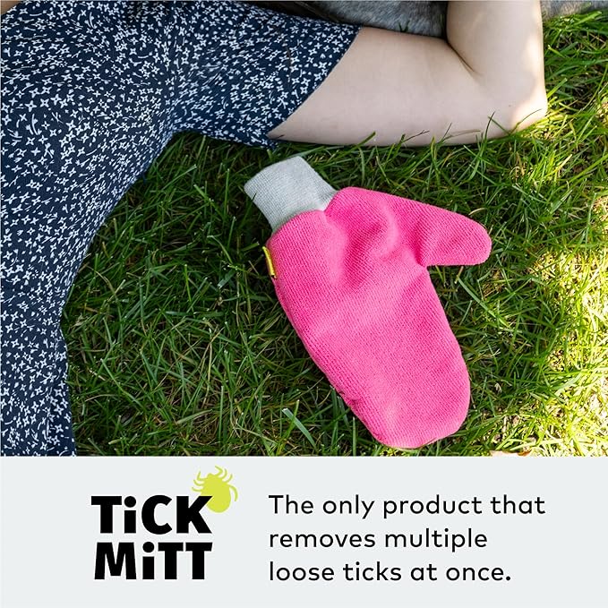 Pink Tick Removal Glove for Pets & People: Gently Remove Ticks with Ease - Chemical-Free, Durable, Portable Tick Management Tool for Outdoor Adventures & Everyday Use