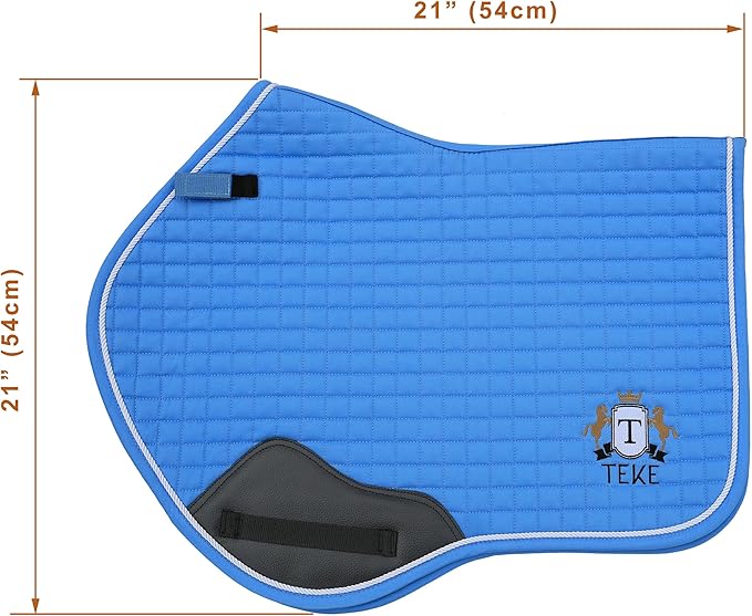T TEKE Close Contact Saddle Pads,100% Cotton English Saddle Pads for Horses with Moisture-Wicking and Breathable Lining