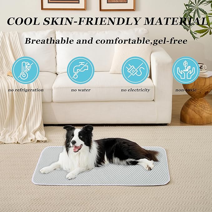 MICROCOSMOS Pet Cooling Mat & Sleeping Pad- Breathable Bubble Surface, EZ Clean. Keep Cooling for Pets, Kids and Adults in Summer.(GreyWhite, 36" x 36")