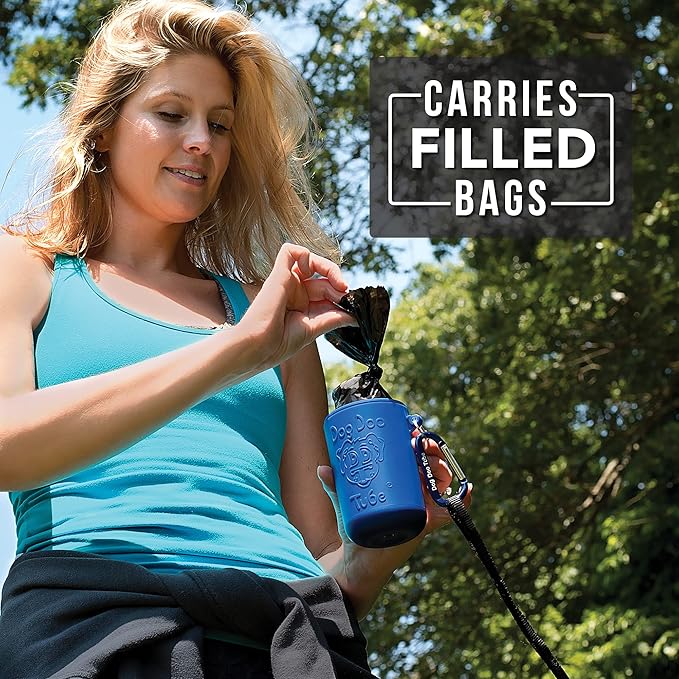 Dog Doo Tube Filled Dog Waste Bag Holders - Reusable Dog Poop Bag Tubes Designed to Keep in Odors and Germs