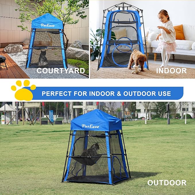 Cat Tower Tent,Outdoor Patio Cat Enclosures with Breathable Mesh,Indoor Playpen Portable Exercise Tent