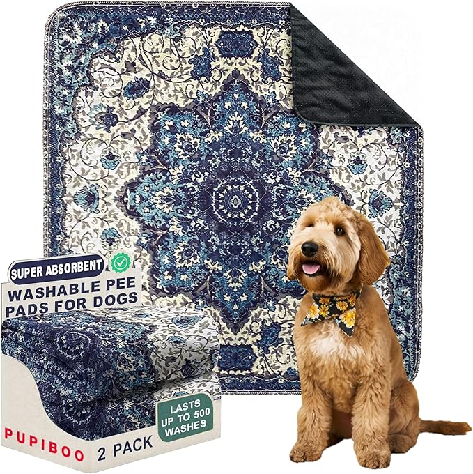 Washable Pee Pads for Dogs - Super Absorbent Reusable Puppy Training Pads - 100% Waterproof, Leak-Proof & Non-Slip Whelping Pads for Pet Housebreaking