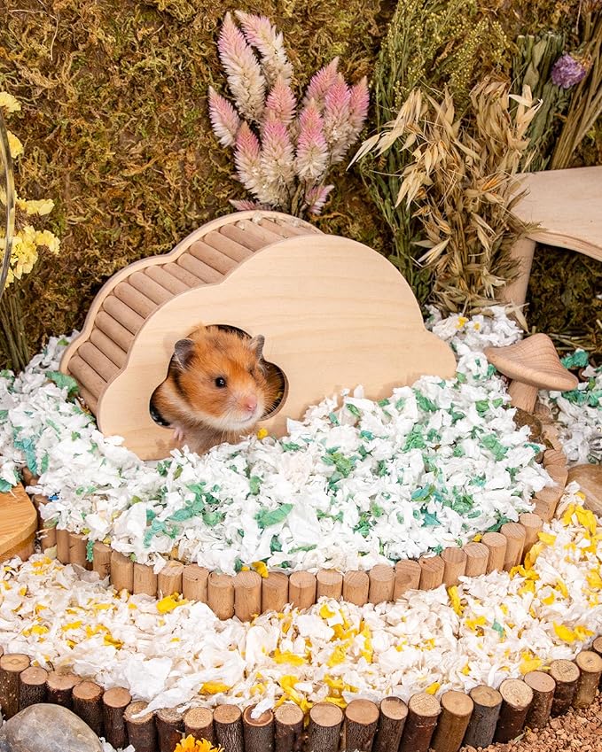 Niteangel Aspen Shaving Hamster Beddings for Syrian Dwarf Hamster Gerbil Mice Degu Rat Rabbit Bunny Guinea Pig Chinchilla Hedgehog or Other Small Pets (36L - White Paper Bedding)