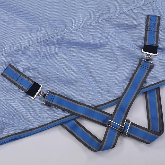 Horse Fly Sheet, Standard Neck Comfy Mesh Fly Sheet for Horses, Equine Summer Sheets UV-Protective Lightblue 69