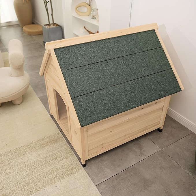 Solid Wood Dog House Comfortable Outdoor Shelter for Medium-Sized and Smaller Dog Sturdy, Durable and Easy to Clean,Can DIY,33.5’’D×30.7’’W×32.3’’H