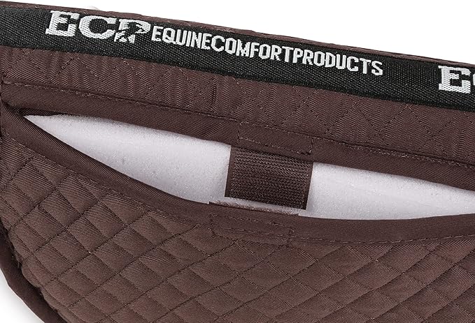ECP Equine Comfort Products Adjustable Shock Absorbing Memory Foam Half Saddle Pad, Injury Prevention & Pressure Relief, Customizable Fit, Breathable for All Riding Styles