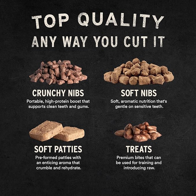 Vital Essentials Freeze-Dried Raw Beef & Chicken Meal or Mixer Cat Food Soft Nibs | 99% Beef, Chicken, Organs & Bone | 12 oz