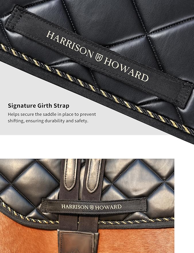 Harrison Howard Dressage Saddle Pad High-Performance Leather Saddle Pad for Horse Riding with Excellent Shock Absorption