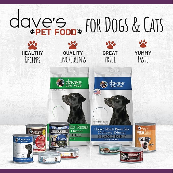Dave's Pet Food Grain Free Wet Cat Food Gravy (Turkey & Giblets Dinner in Gravy), Made in USA Naturally Healthy Canned, Added Vitamins & Minerals, 5.5 oz Cans (24 Pack)