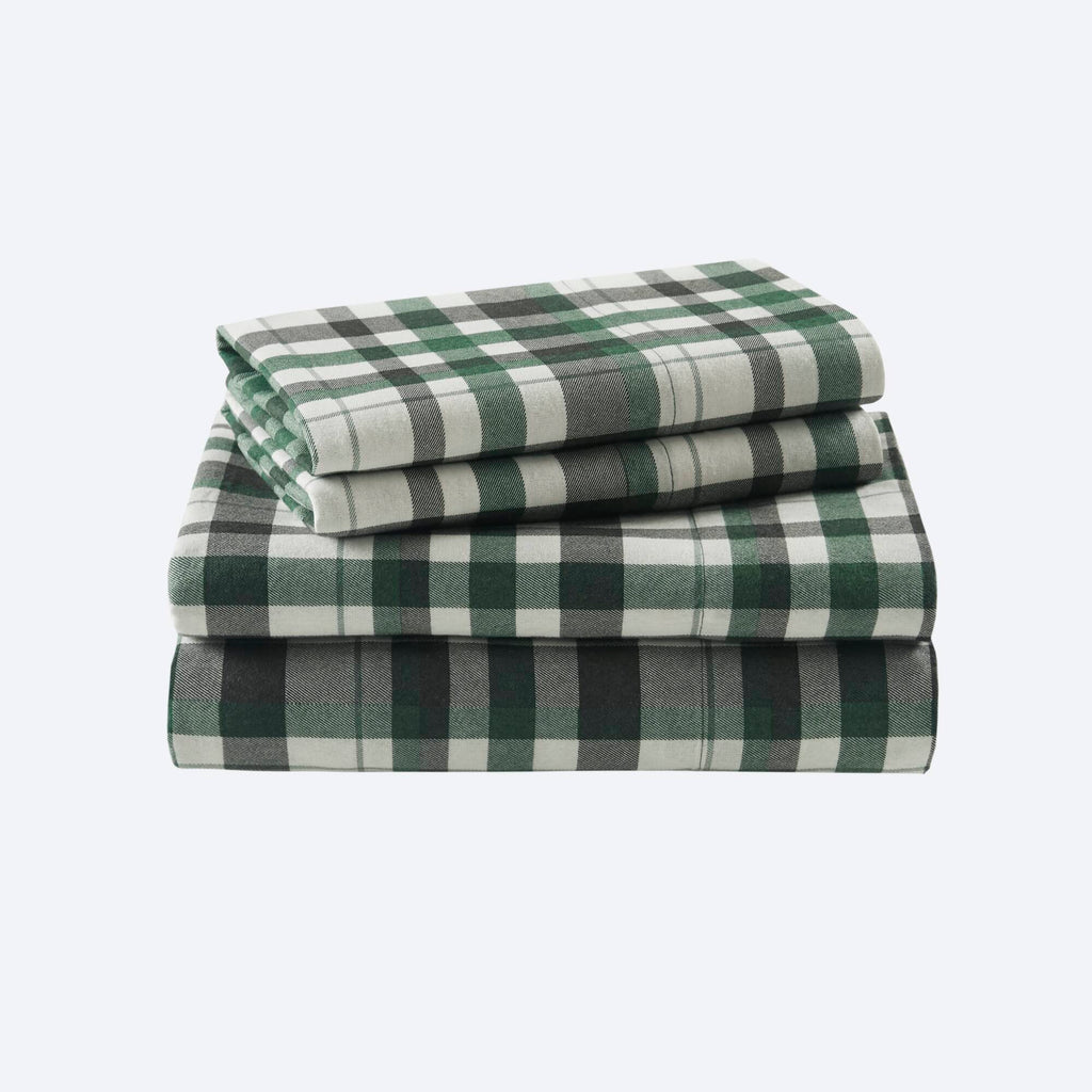 4 Pieces Queen 100% Cotton Flannel Printed Sheet Set Finton