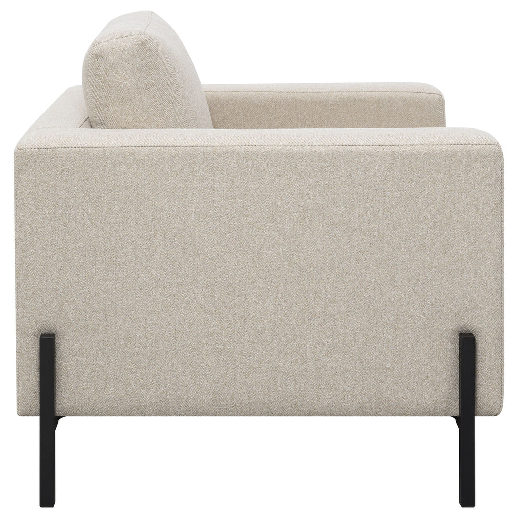 Schwan - Upholstered Track Arm Accent Chair - Oatmeal