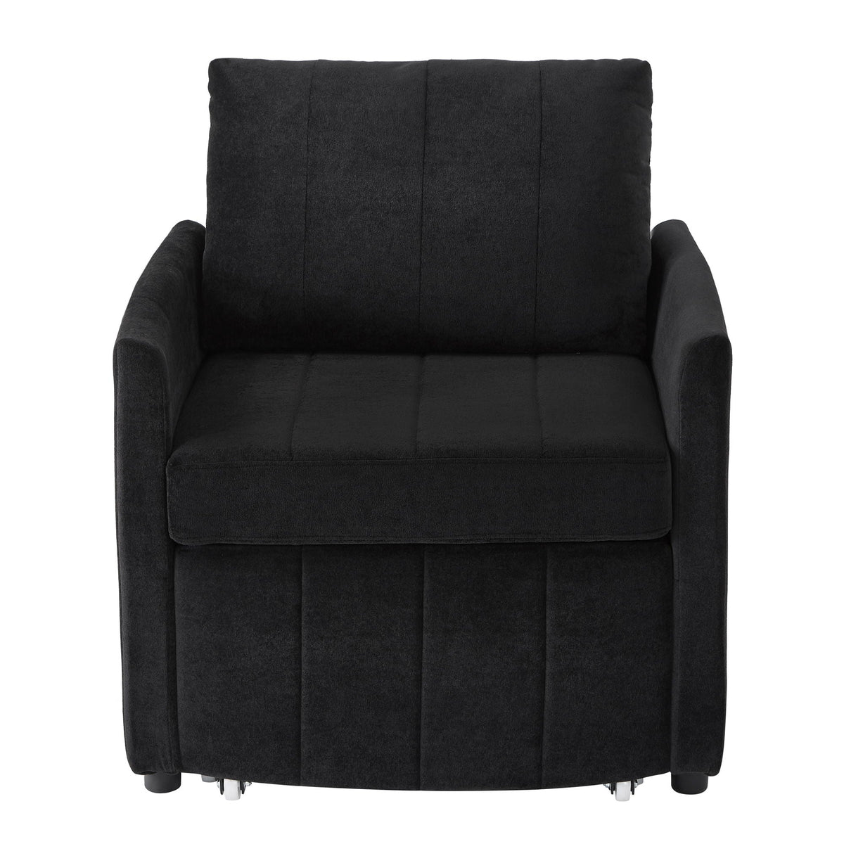 Upholstered Convertible Sleeper Sofa With 5 Position Backrest, Side Pockets, Storage