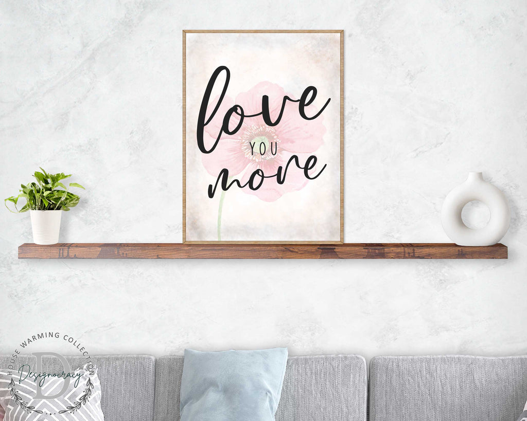 Love You More - Bedroom Wall Art - Valentines Gift - Contemporary Decor - Gift for Her - Anniversary Gift - Wall Decor - 310336