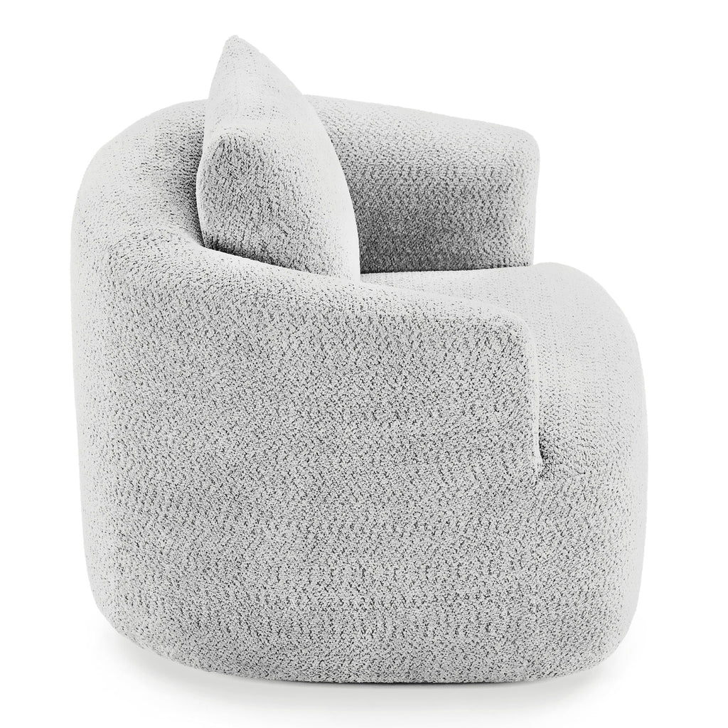 360° Swivel Barrel Sofa Chair With Throw Pillow, Upholstered Accent Chair
