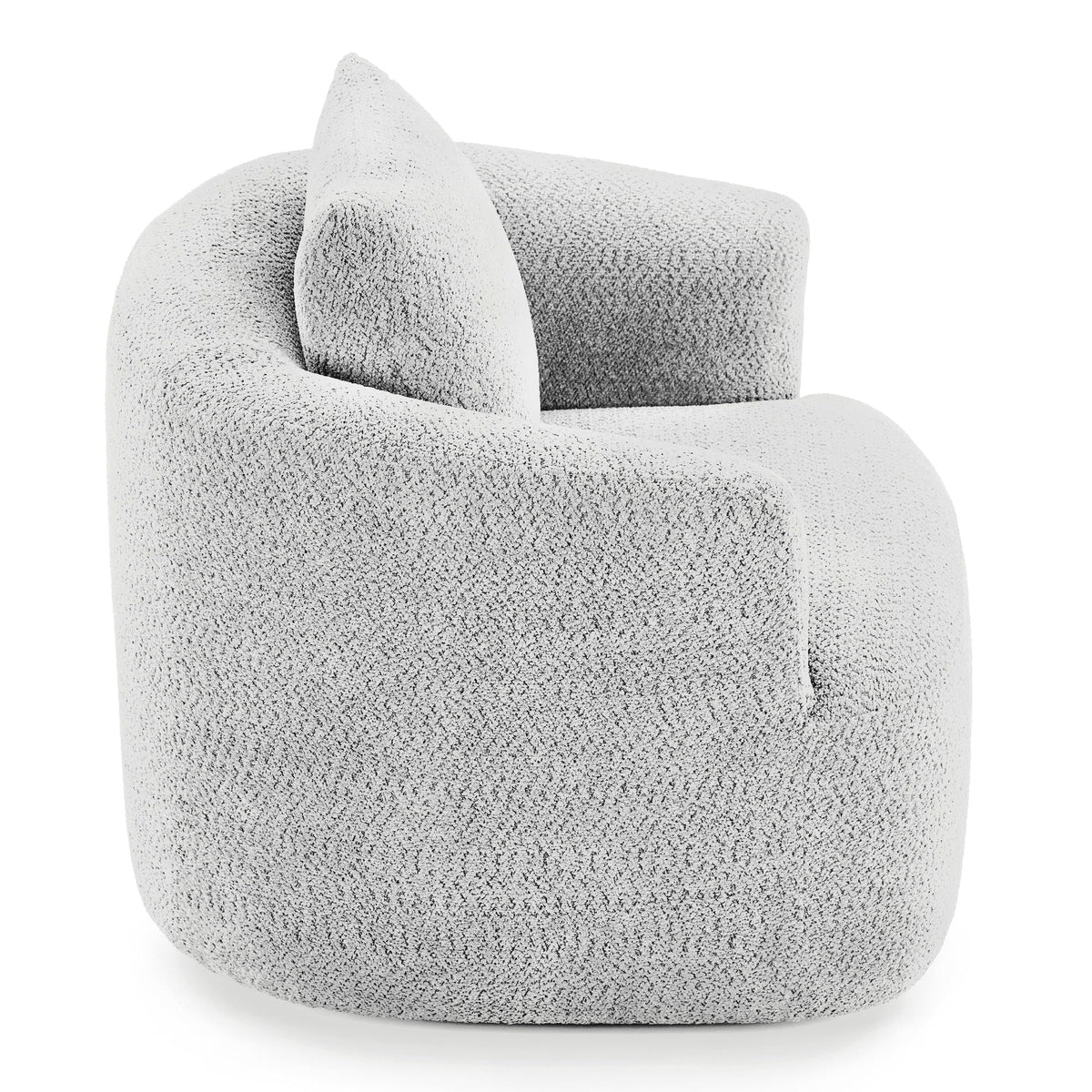 360° Swivel Barrel Sofa Chair With Throw Pillow, Upholstered Accent Chair