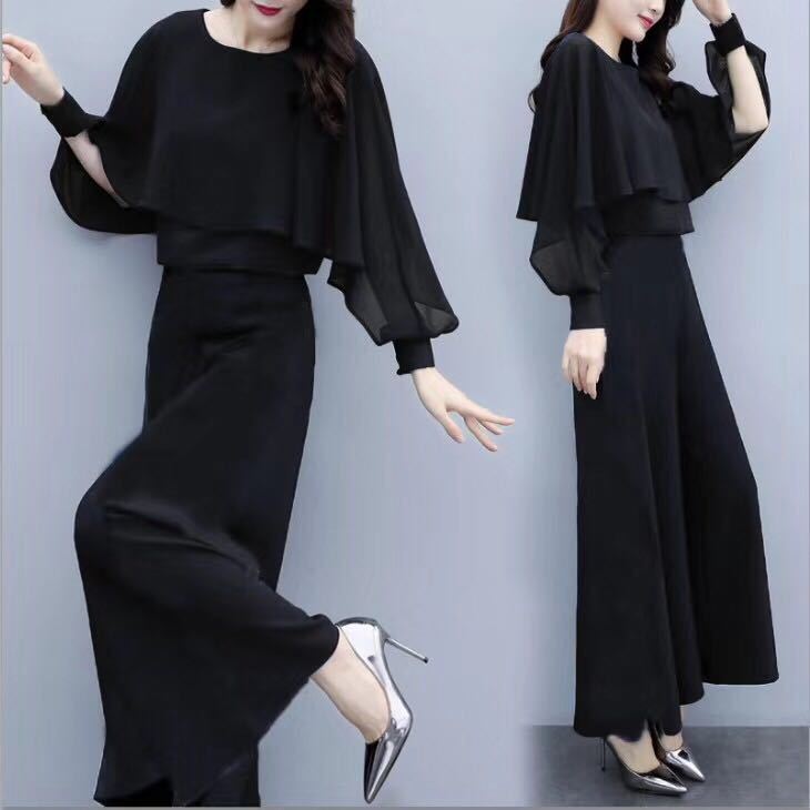 Casual Fashionable Wide Leg Pants Suit Women