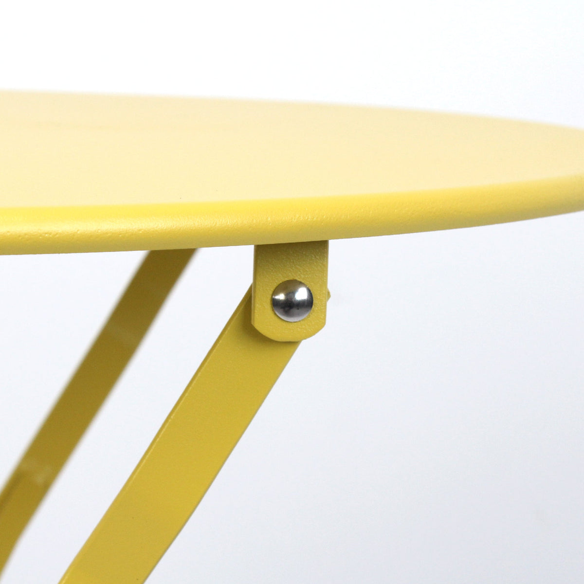 3 Pieces Patio Bistro Balcony Metal Chair Table Set - Yellow