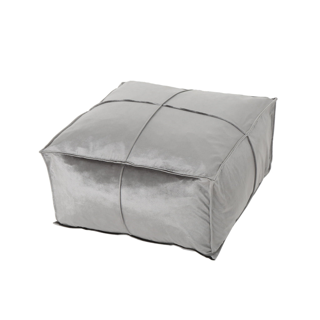 Nati - Square Pouf Ottoman And Floor Cushion - Smoke