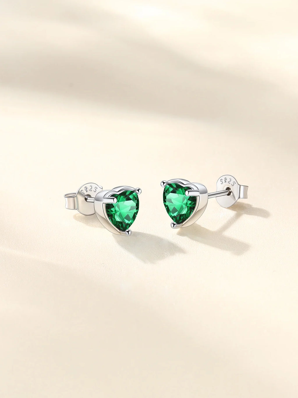 Silver Earrings for Women 925 Sterling Silver Heart Birthstone Stud Earrings Birthday Jewelry Gift