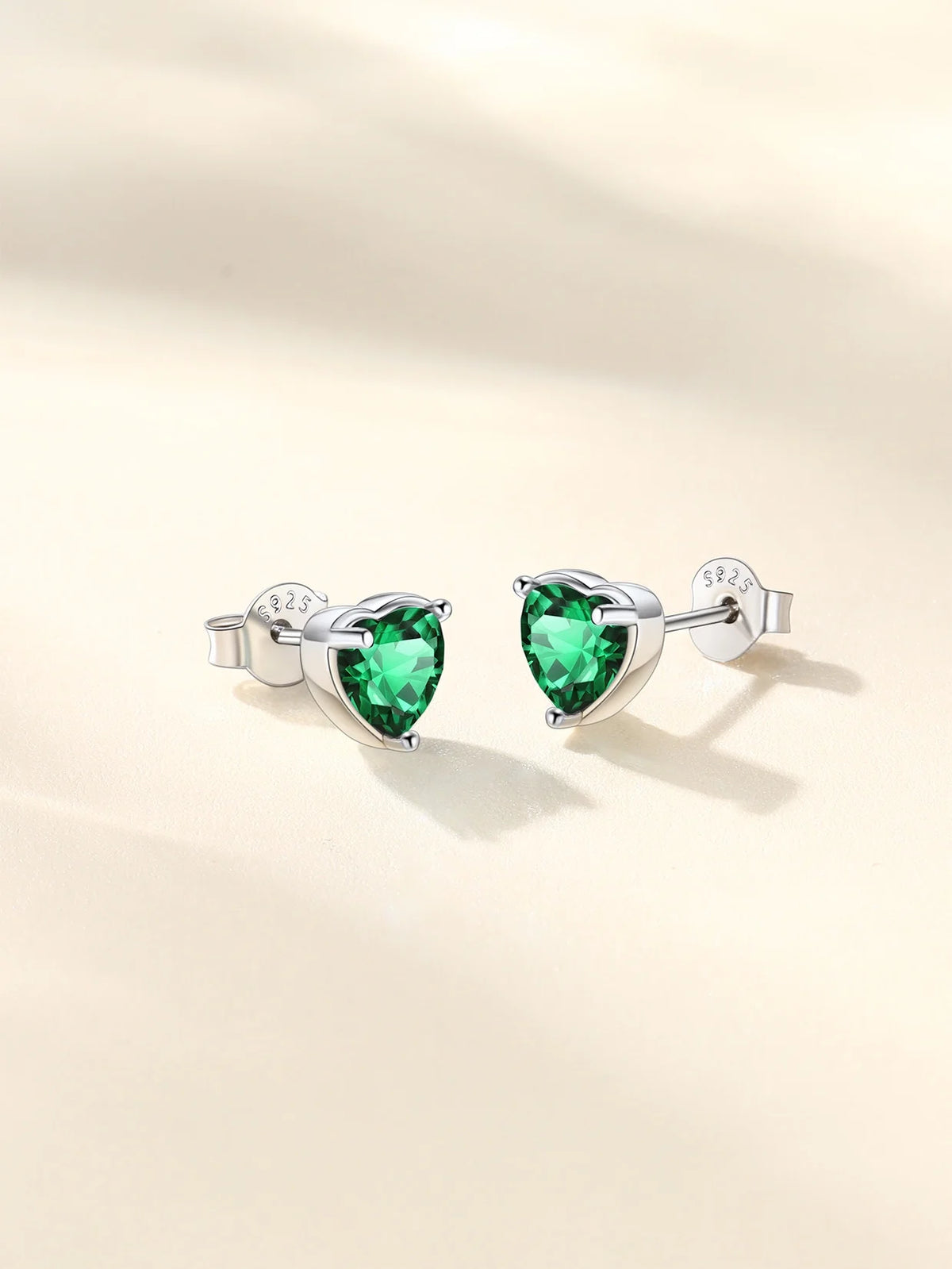 Silver Earrings for Women 925 Sterling Silver Heart Birthstone Stud Earrings Birthday Jewelry Gift