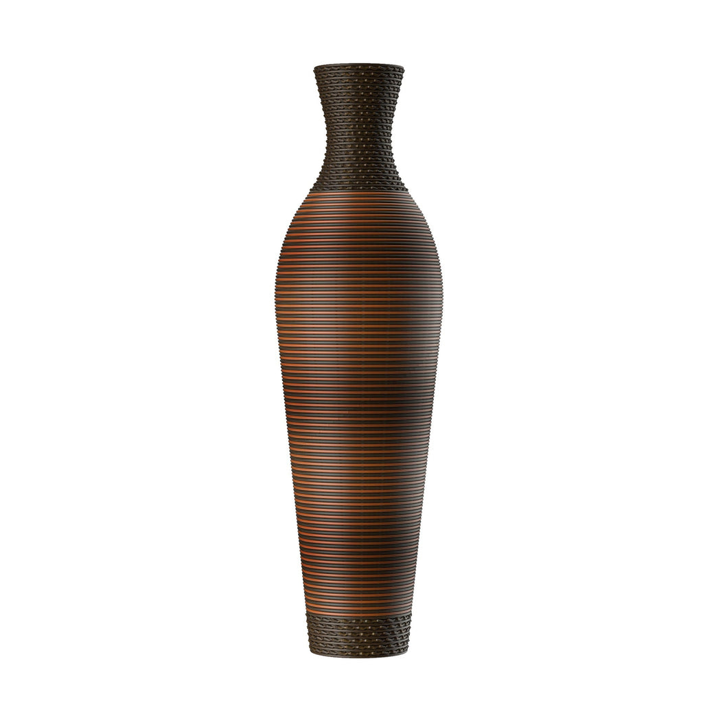 Tall Standing Designer Floor Vases With Elegant 2 Tone Finishes Ideal For Decorating Living Rooms, Bedrooms, Entryways Perfect For Decorating Your Home - Black / Gray