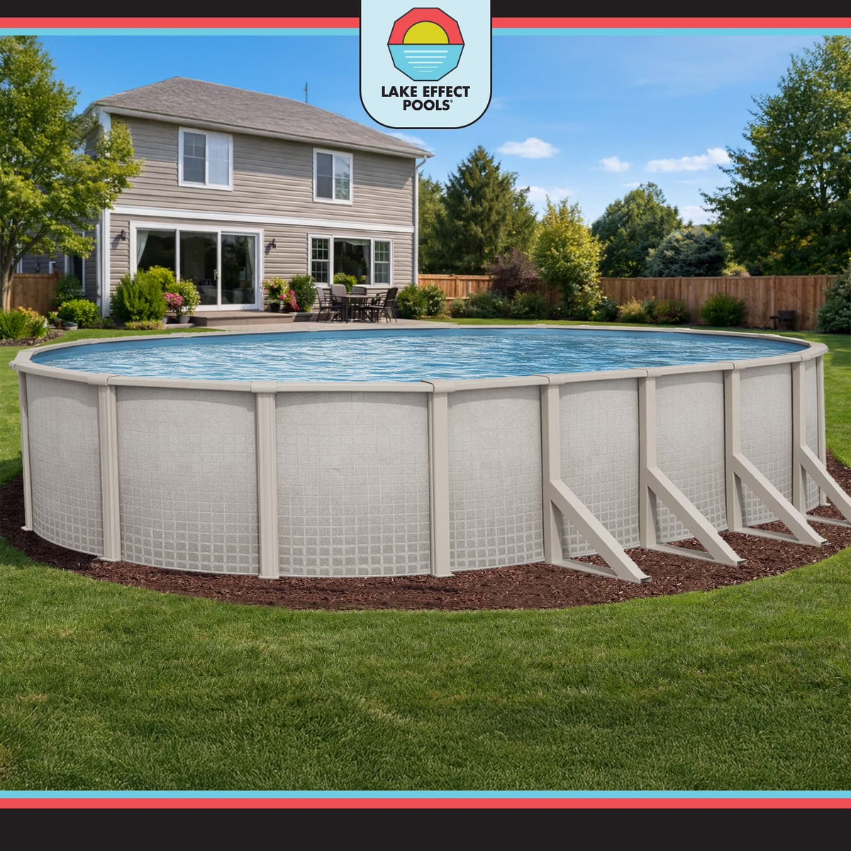 Impressions 18' X 33' Oval 48" Wall Above-Ground Swimming Pools, Full Start-Up Kit