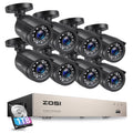 3K Lite Security Camera System,  8-Channel FULL 1080P HD Video Security System CCTV DVR Built-In 1TB Hard Drive, Indoor/Outdoor 2.0MP Weatherproof Surveillance Security Camera System