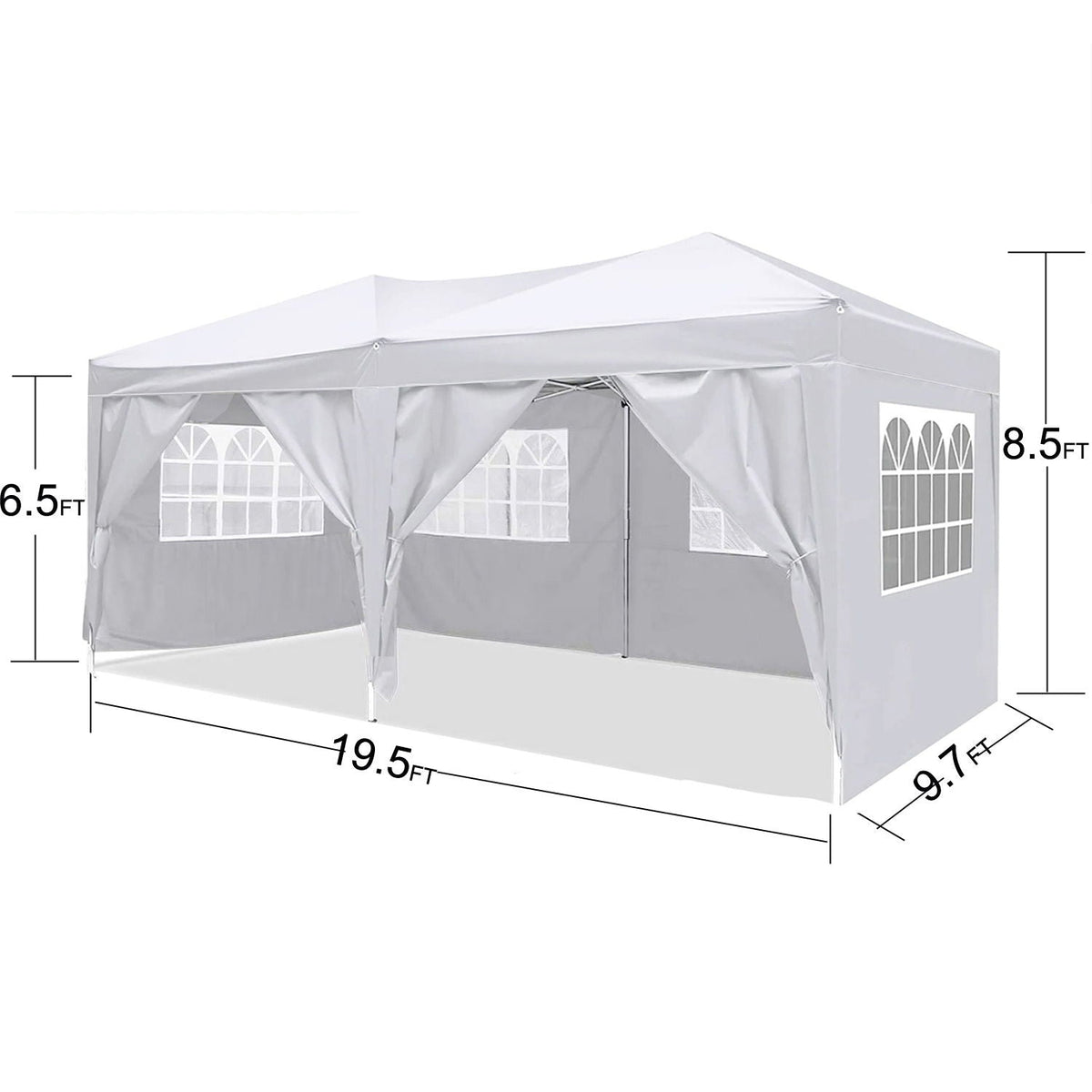 10'x20' EZ Pop Up Canopy Outdoor Portable Party Folding Tent with 6 Removable Sidewalls