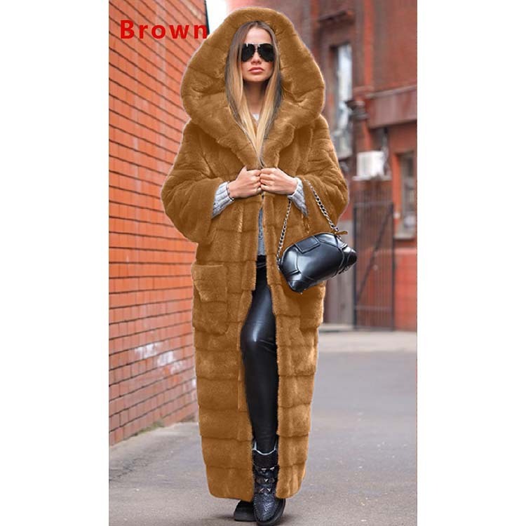Fashionable Thickened Long Plush Women's Coat