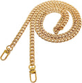 47" DIY Iron Flat Chain Strap Handbag Chains Accessories Purse Straps Shoulder Cross Body Replacement Straps, with Metal Buckles (Gold)
