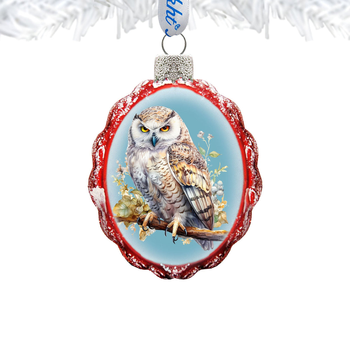 White Owl Mercury Glass Ornaments by G. Debrekht - Wildlife Holiday Decor - 776002