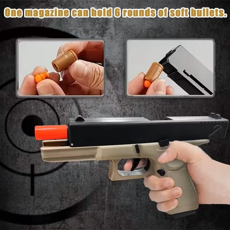 Semi-Automatic Foam Bullet Toy Pistol for Kids (8+)