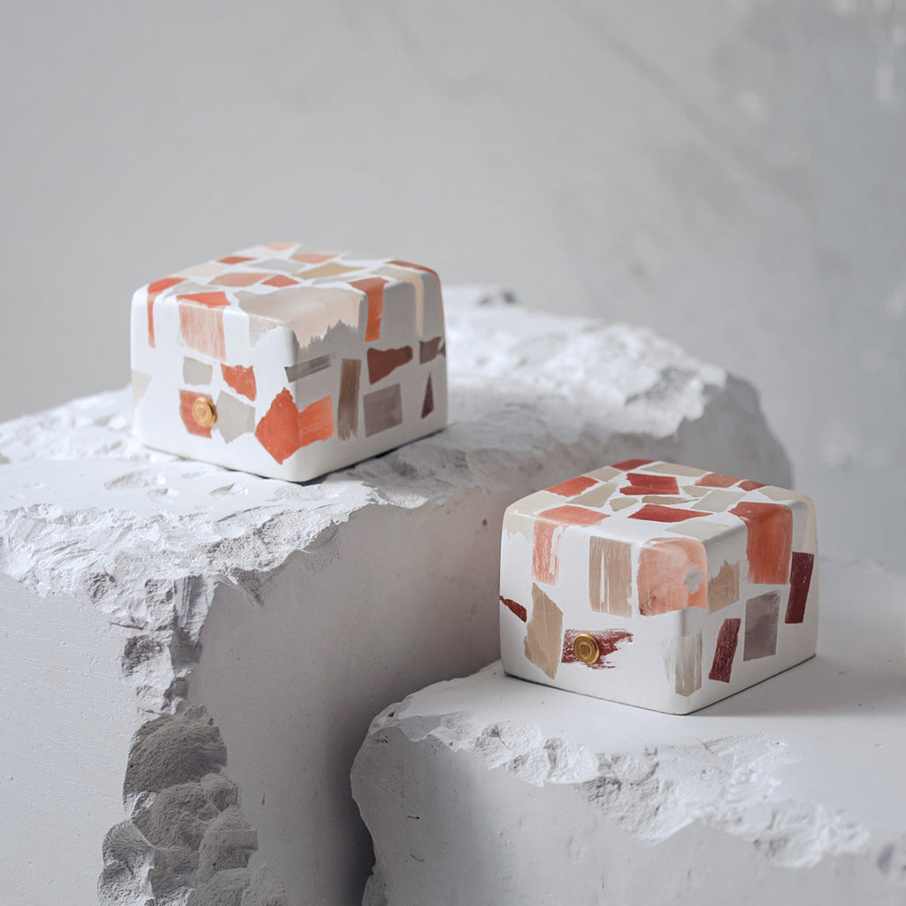 Handmade Bedside Table Lamp Cubes Fragile
