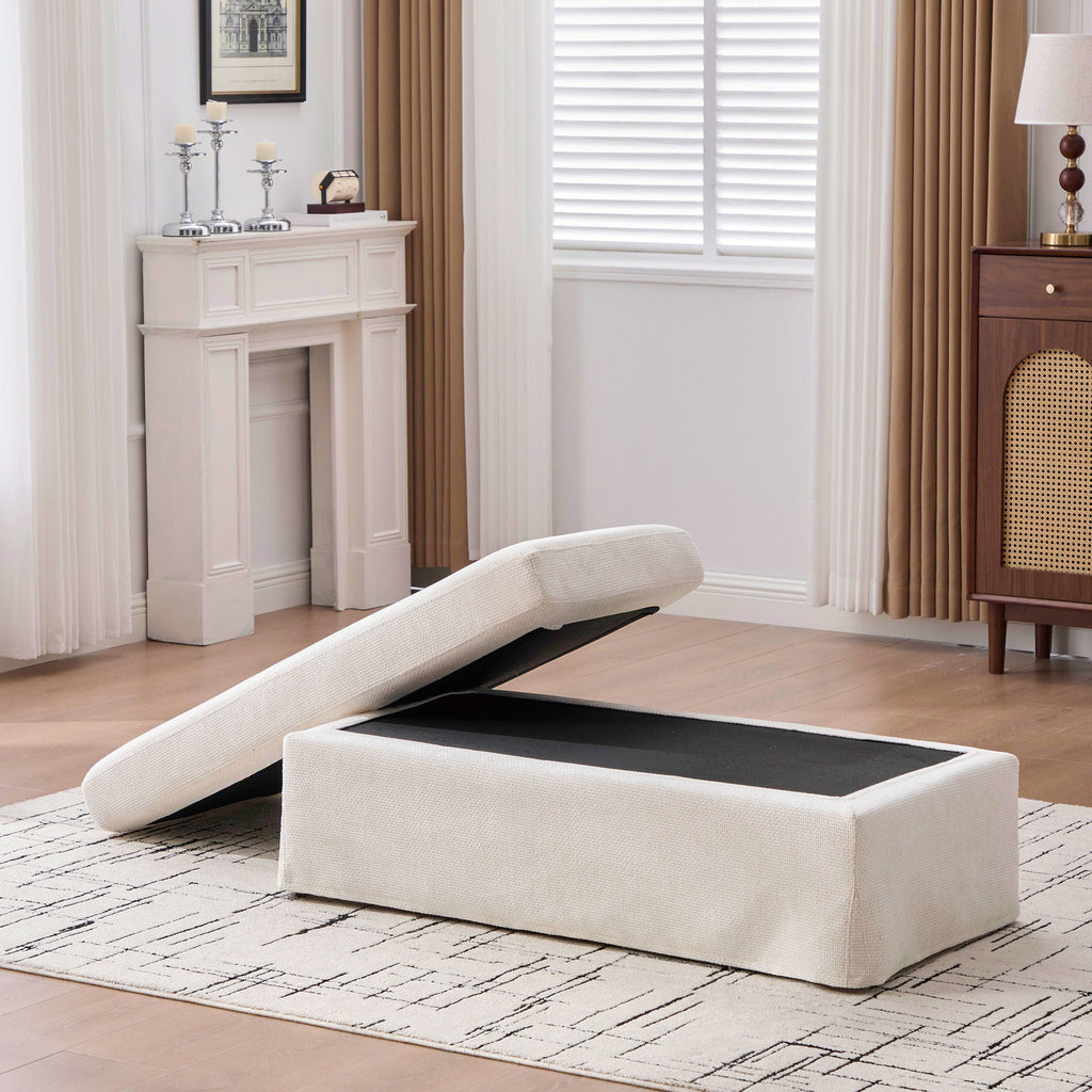 Ottoman Foot Stool With Metal Legs