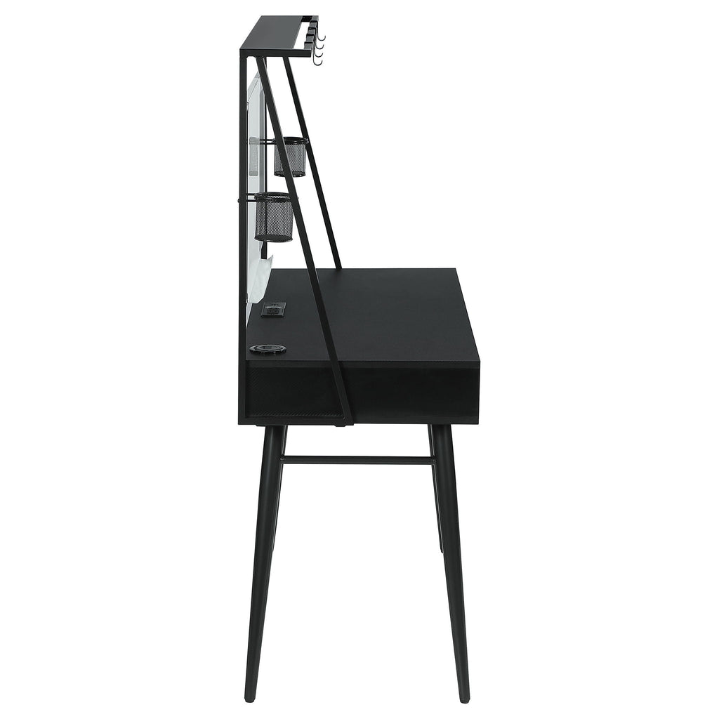 Darby - Writing Desk With USB Ports - Black