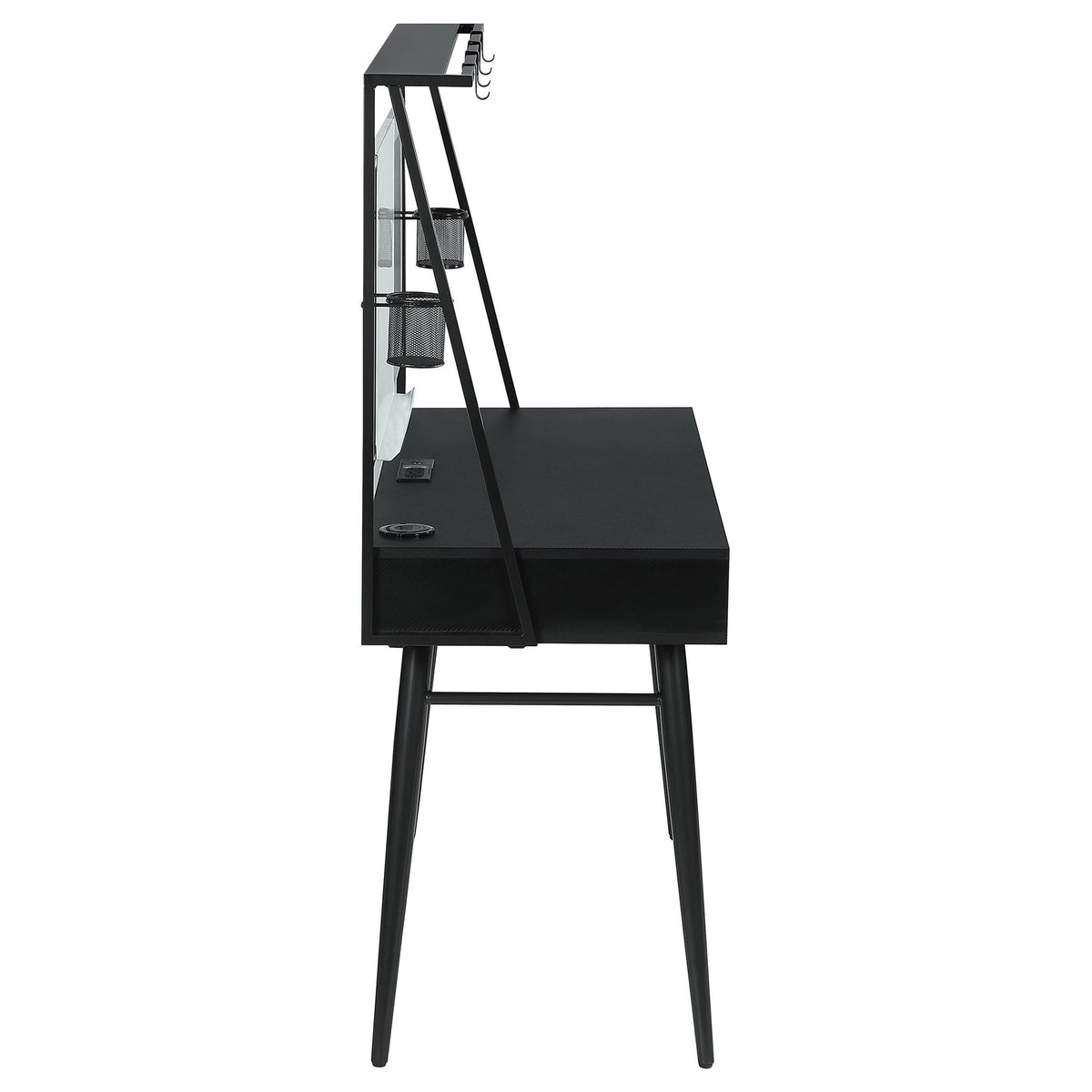 Darby - Writing Desk With USB Ports - Black