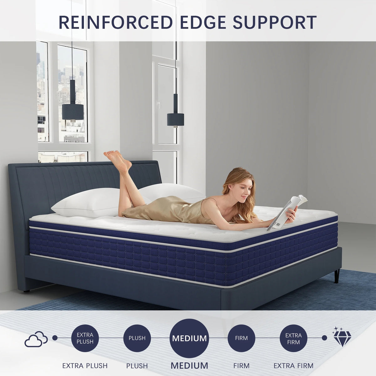 12 Inch Queen Mattress ,Hybrid Mattresses Medium Firm in a Box