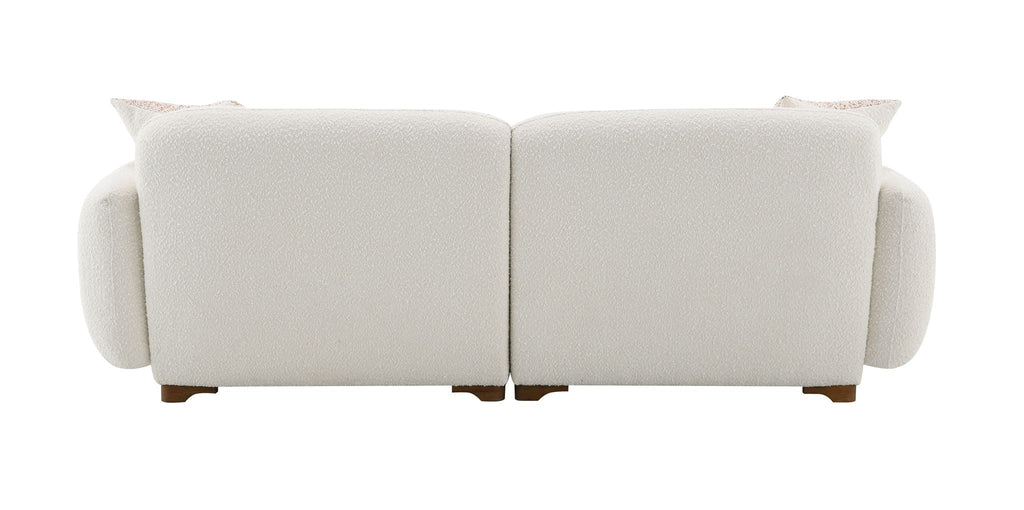 Darius - Boucle Sofa With 2 Toss Pillows - Beige