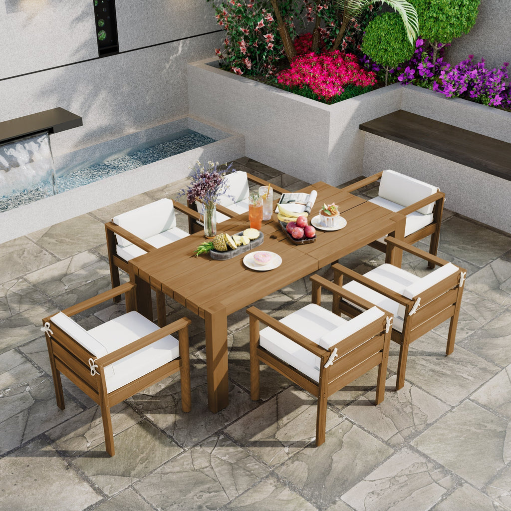TREXM 7-Piece Patio Dining Table Set for 6