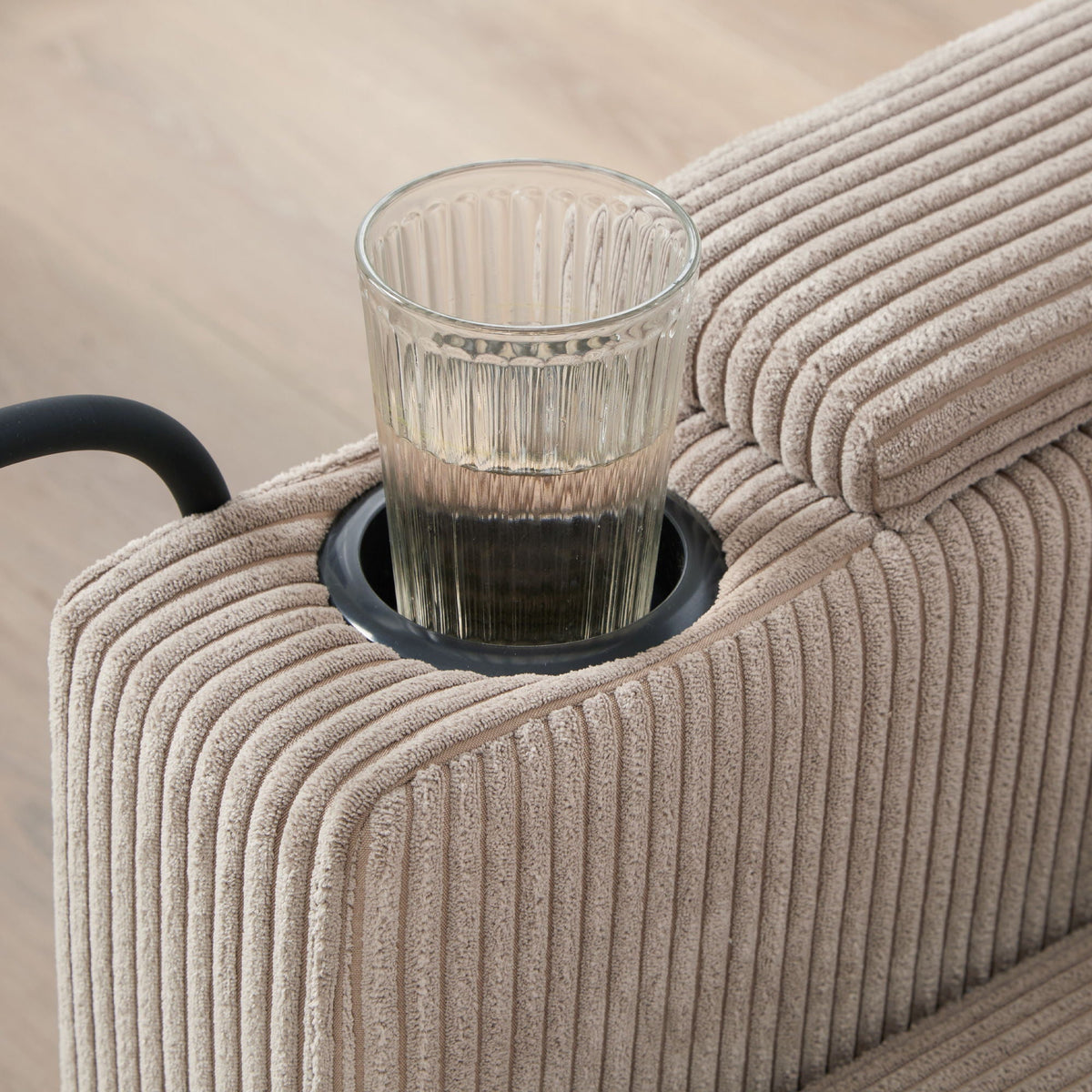 Convertible Chaise Lounge Sofa Chair With USB Ports, Cup Holders, Phone Holder And Storage