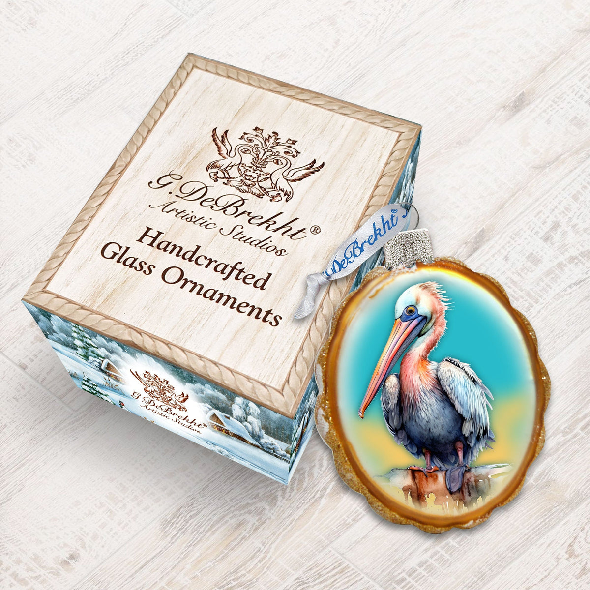 Pelican Mercury Glass Ornaments by G. Debrekht - Wildlife Holiday Decor - 776009