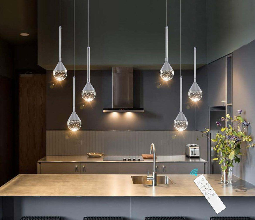 HAIXIANG Mini Chandeliers 3-Lights Modern Chrome Light Pendant Lights